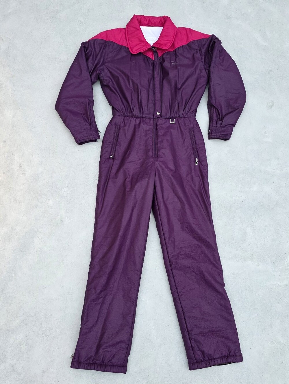 Bogner Purple and Fuchsia Insulated 90s One-Piece Snowsuit - Women's Small